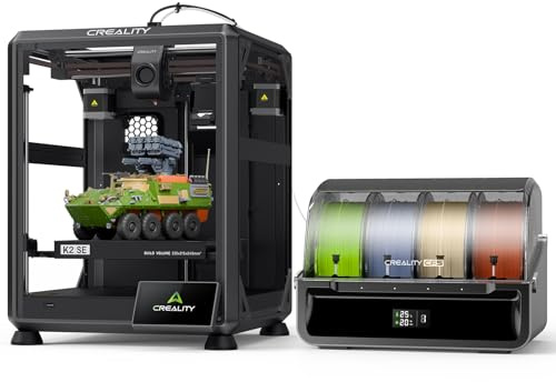 Creality Impresora 3D K2 SE Combo 2026, Impresión Multicolor con CFS, Velocidad de hasta 500 mm/s, Nivelación Automática Inteligente, Estructura Metálica, Totalmente Ensamblada, Volumen de Construcció