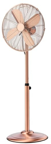 VEVOR 16-Inch High Velocity Pedestal Fan, 1450 CFM Industrial Standing Floor Fan with Handle, 75° Oscillating, 3-Speed Adjustable Height, Metal Made for Commercial, Garage, Workshop, Home, Copper