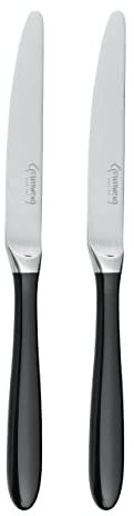 Grunwerg Yin & Yang Dessert Knives 2DK650BK, 18/10 Stainless Steel, Set of 2, Black