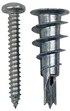 DOJA INDUSTRIAL | Tacos Pladur Zamak | Taco para Yeso | Tamaño: 4,2 x 32 | PACK 25 | Anclajes de Fijación + Tornillos Autotaladrantes | Uso: Pared Carton Yeso, Placas de Pladur | Herramientas Pladur