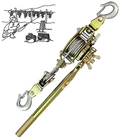 Aocay Argano Paranco Manuale, Verricello Manuale Forestale 2/3/4t Portatile Argani a Leva con Funzione Autobloccante, Argano Mano Cricchetto Trainare Attrezzo ​per Traino Oggetti Pesant