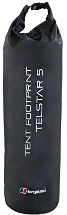 Berghaus Telstar 5 Tent Footprint with Carry Bag and Steel Pegs, Prolongs the Life of your Tent, Groundsheet Protector, Tent Accessories, Camping Equipment, Black, One Size