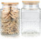 KITERI 1800ml Glass Storage Jars with Bamboo Lid, 2 Pcs Airtight Glass Canister Clear Food Storage Container Jar Large Capacity Glass Storage Containers Decorative Jar for Preserving Flour Nut Jam