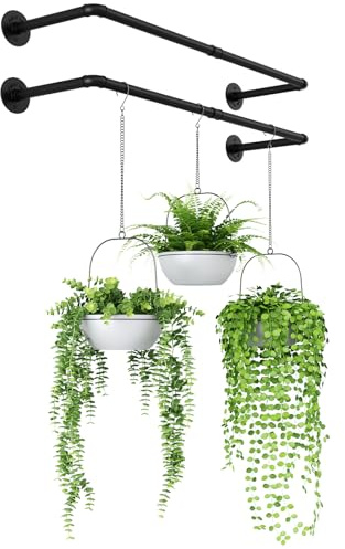 Bamworld Appendiabiti a Parete 1-Pezzo, Appendiabiti a Parete a Forma di U Industriale, Ganci per Cappotti a Parete in Metallo, Risparmio di Spazio, Robusto e Resistente, Nero