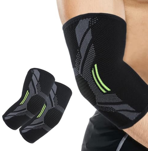 Tutore per Gomito per uomo e donna, Gomitiera per Epicondilite e Tendinite,bendaggio sportivo a compressione per gomito tennista, Sollievo dal Dolore Articolare per Golf, Tennis, Fitness (M)