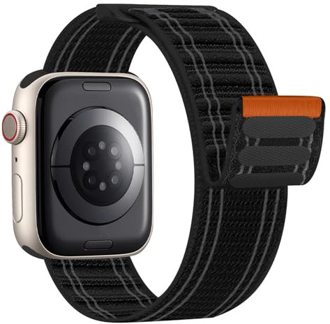 chinbersky Sport Loop armband kompatibelt med Apple Watch armband 42 mm, 44 mm, 45 mm, 49 mm, för män och kvinnor, justerbart nylonkardborreband ersättningsband för iWatch Series