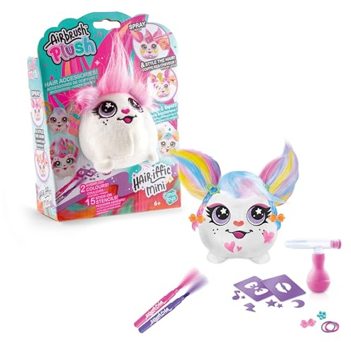 Canal Toys Hair'iffic Mini plysch för styling och dekoration - kreativt kit med airbrush-spruta, filtpennor, schabloner och hårtillbehör - tvättbar och återanvändbar - kreativ leksak från 6 år