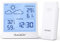 Raddy WF-50 Station météo sans fil, thermomètre et hygromètre d'intérieur et d'extérieur, alimenté par batterie, 5 TN écran, prévisions météo et capteur à distance sans fil (Blanc)