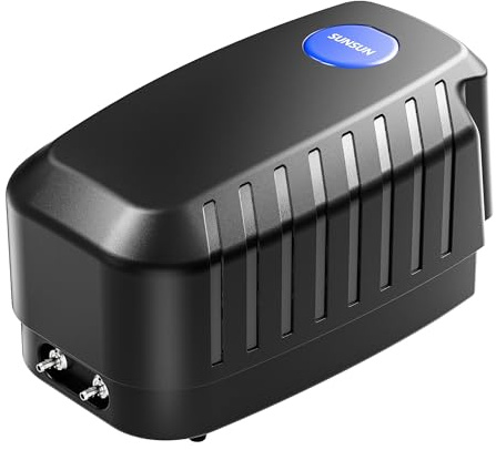 SunSun CAP-20 Pompe Aquarium à Air 8W Bulleur 8 m³ Débit 13 L/min Longueur 3m 2x Pierre à bulle 2x Clapet ani-retour 4 Sorties d’air Aérateur Diffuseur Aquariophilie Poissons Bassin Jardin Aquaculture