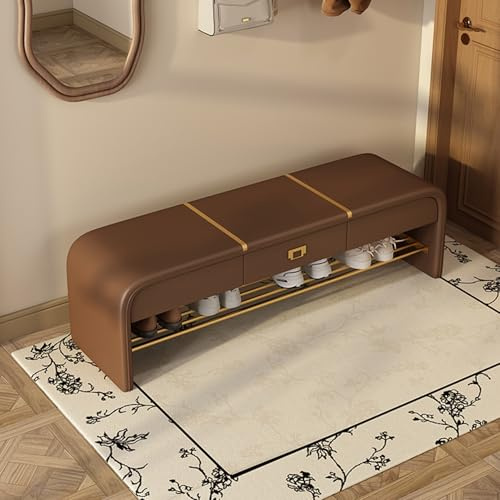 Panchina da ingresso rustica moderna con cassetti, per corridoio, soggiorno, camera da letto, spogliatoio, arredamento elegante per la casa