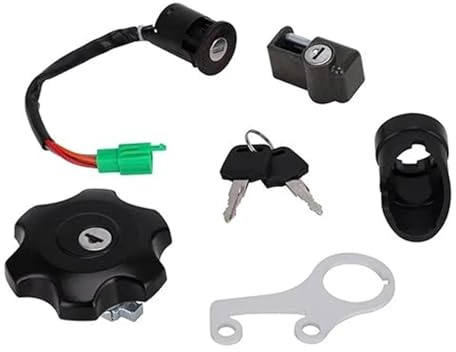 Antivol De Contacteur D'allumage pour Moto pour Suzuki DRZ DR-Z 400 DRZ400SM 2005-2019 - Jeu Clés avec Bouchon Réservoir Et Casque Neiman contacteur à clé
