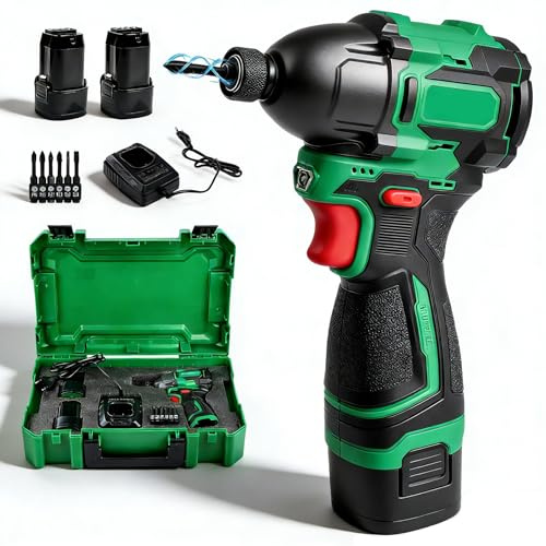 Uadme Visseuse Devisseuse Sans Fil 16,8V, Perceuse Visseuse avec 2 Batteries 2.0Ah, 150Nm, 3 Vitesses, Lumières LED, pour Réparation à Domicile et DIY