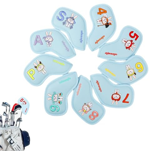 Coprimazze da Golf,Set da 9 pezzi con motivo coniglietto pasquale, da golf - Coprimazze per Driver - per Uomini, Donne, Ragazze, Madri, Padri, Nonni, Appassionati di