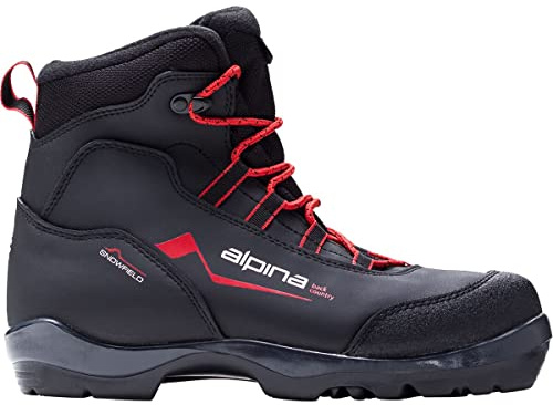 Alpina Sports Snowfield Backcountry Cross Country Nordic Touring Ski Boots, Black/Orange/White, Euro 40