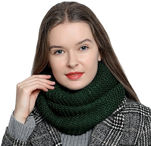 DonDon Loop Schal Damen Winter Schlauchschal Winterschal Rundschal weich und warm grün