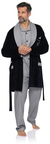 Kort morgonrock för herr RE-111 velour badrock – elegant, Mörkblå C1, 4XL
