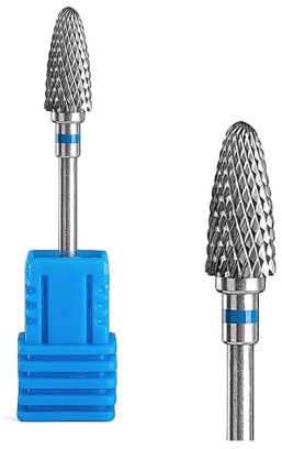 Natury Nails Fresa de Carburo de Tungsteno para Torno de uñas. Manicura, Pedicura, Esmaltes, Uñas Acrílicas y Uñas de Gel. Broca para Torno forma maiz/balón (Grano Medio)