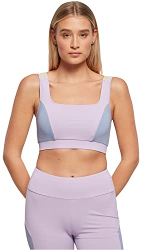 Urban Classics Damen Ladies Color Block Bra BH, Lilac/violablue/softseagrass, XL
