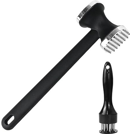 Ortviai Fleischklopfer, Doppelseitig Antihaft Schnitzelklopfer, Fleischhammer, Steakhammer, Zartmacher Hammer mit rutschfestem Griff zum Zartmachen von Rindfleisch, Schweinefleisch, Huhn