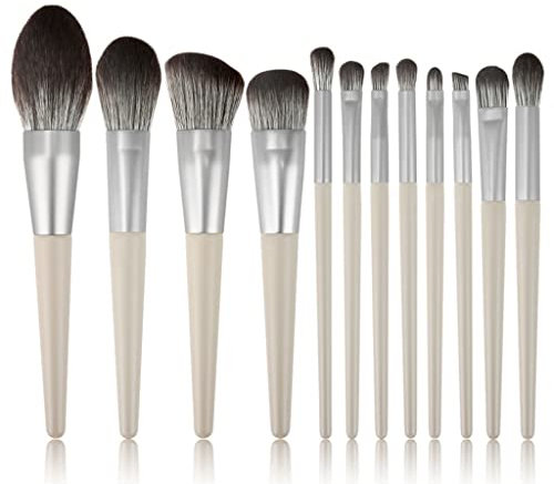 WolFum N/A 12 Make-up-Pinsel-Set, kompletter Satz mit Holzgriff, losem Puderpinsel, Beauty (Farbe: A, Größe: Einheitsgröße)