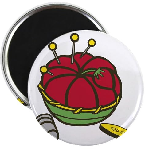 CafePress Pin Cushion Magnet 2.25 Round Magnet, Refrigerator Magnet