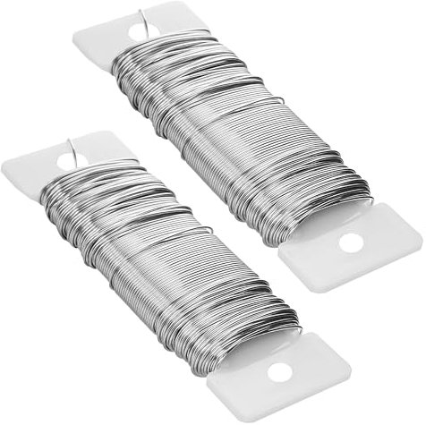 2 Rolls Florist Wire Silver Floral Wires for Wreath Making, 35M Floristry Wires for Wreath Floral Bouquets, Christmas Wreath Making Supplies, 22 Gauge Silver Crafting Wire for Wreaths Garland