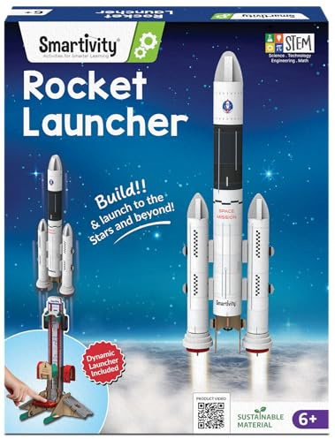 Smartivity Rocket Launcher STEM Kit for Ages 6-12 Years | Build Your Own Rocket with Launcher | Birthday Gift for Smart Kids | DIY Science Toy for Boys & Girls 6,7,8,9,10,11,12 Years Old