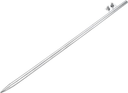 sourcing map 0.6 Ground Rod Cold Galvanized Grounding Pin 3.3ft Straight Single Hole Welding Plate Grounding Stake for Antenna Satellite Dish Electric Fence