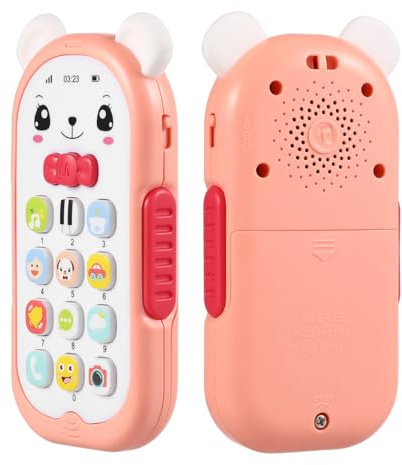 UPKOCH Baby Telefonspielzeug Mit Musik Und Lichtern Elektronisches Spielzeug Für Kleinkinder 3-12 Monate Zur Förderung Von Hand-Auge-Koordination Und Früher Bildung 5.31X2.76X0.98In