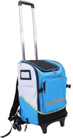 Grand sac nettoyage à roulettes, sac dos nettoyage roulettes avec chariot amovible organisateur produits nettoyage pour le ménage, chariot nettoyage portable pour les femmes