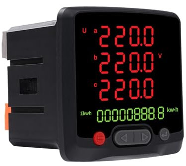 Contatore energia elettrica trifase misuratore consumo elettrico AC 0-500V 0-5A può misurare la tensione corrente di 8 tipi di valori regolazione di tensione di allarme RS485 seriale (86x86mm)