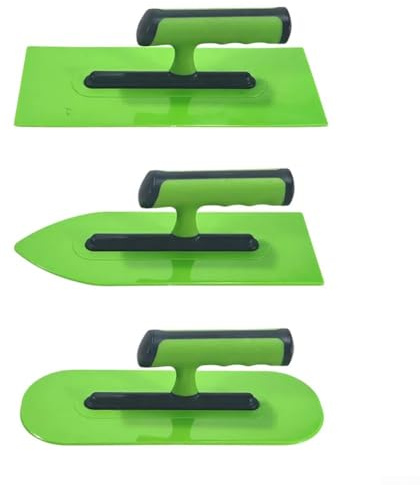 Besttoolifes Set di 3 cazzuole per intonacatura, in acciaio inox, cazzuola piatta per cartongesso, cazzuola per intonacatura, cazzuola per cemento, finitura muratura, set per calcestruzzo, cemento