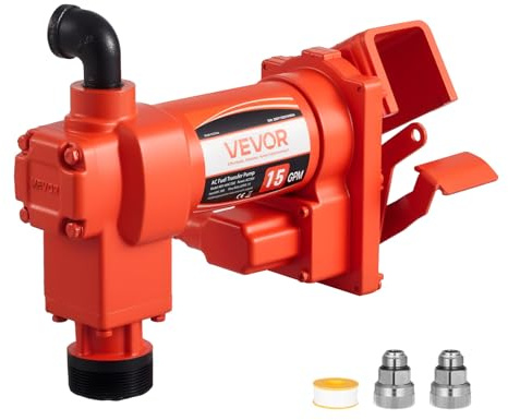 VEVOR Kraftstoff-Transferpumpe, 230 V AC, elektrische Diesel-Transferpumpe, 57 l/min, maximale Saughöhe 2,4 m, maximale Förderhöhe 11,28 m, für Benzin, Kerosin, Biodiesel, Ethanol
