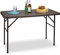 Relaxdays Gartentisch klappbar BASTIAN, rechteckig H x B x T: 74 x 121,5 x 61,5 cm, Metall, Kunststoff, Rattan-Optik, braun
