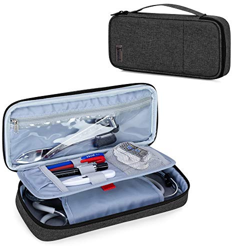 Trunab Stethoscope Case with Inner Divider, Stethoscope Carrying Case Compatible with 3M Littmann/MDF/ADC and Extra Accessories for Nurses, Pediatric Doctor, Black-Patented Design