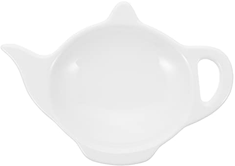 Healvian Ceramic Tea Bag Dish Decorative Coaster for Home Tea Rooms High-Durability Teabag Holder Multi-Function Tray Present for Friends Family