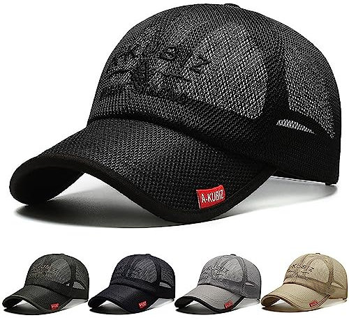 Ivedin | Gorra Outdoor Rejilla Malla Hombre y Mujer | Visera Endurecida Muy Resistente | Máxima Ventilación, Ligereza y Ajuste | Ideal para Deportes al Aire Libre y Actividades Intensas (Negro)