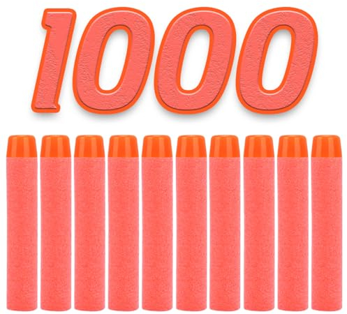 König Design Nerf Pfeile - 1000 Stück Nerf Darts Nerf Munition Pfeile Dart Bullets Refill Darts Foam Pfeile für N-Strike Elite Blasters Series Hasbro Fortnite