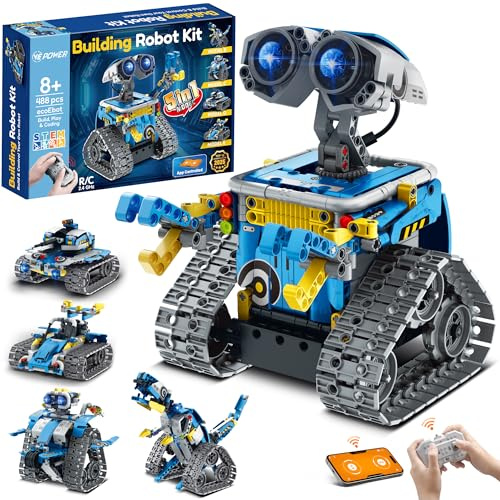 VEPOWER Technic Robot Telecomandati per Bambini,5 in 1 STEM RC Giocattoli da Costruzione con app programmabile, Regalo Educativo per Ragazzi e Ragazze Dagli 6 ai 12 anni (488 pezzi)