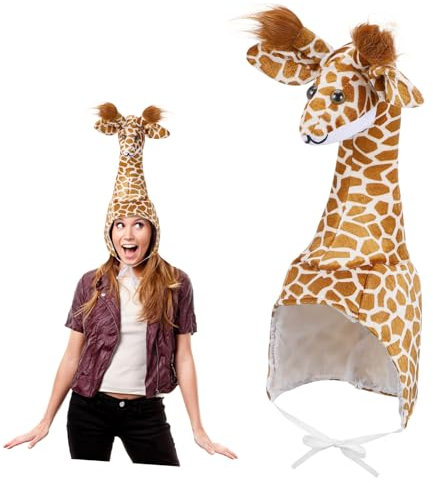 BESTonZON Interaktive Tiermütze - Giraffenkostüm Für Erwachsene Kinder-performance-mütze Tier-performance-mütze Giraffenmütze
