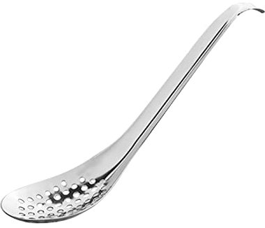 Caviar Spoon,Stainless Steel Spherification Spoon Cooking Kitchen Tool Cuisine Strainer Small Slotted Spoons to Take Out Olives Capers, for Caviar, Egg Whites and Yolks Separated(size:1 pc)
