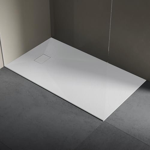 Piatto doccia in resina 70x160 cm SMC effetto pietra colore bianco CUBA