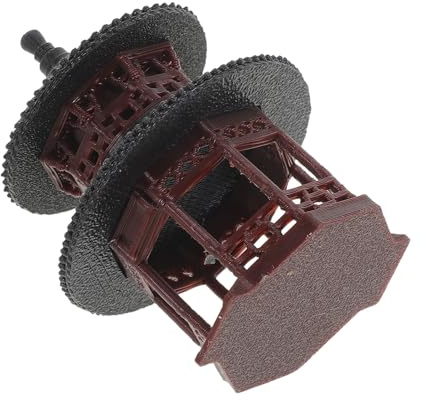 JECOMPRIS Mini Pavillon Décoratif de Jardin Extérieur en Résine Style Chinois à Double Toit Rond Petite Figurine Paysagère pour Bonsaï et Décoration de Micro-Paysage Ornement Asiatique