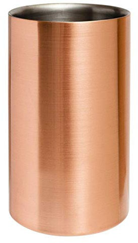 We Can Source It Ltd - Copper Plated Wine Bottle Cooler Double Wall Wine Chiller Stainless Steel Inner