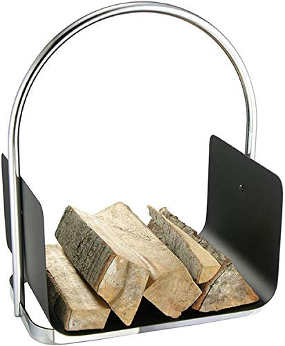 Kaminholz Tragekorb mit extra breitem Griff - 48x41x30 cm - Brennholz Kamin Holzkorb Feuerholz Korb Schale