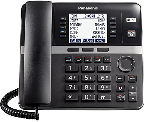 Panasonic Office Phone, Corded Extension Desk Phone Accessory to Connect Wirelessly to Expandable Base Station - KX-TGWA40B (Black)