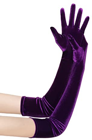 BABEYOND Long Opera Party Gloves - 1920s Flapper Gatsby Costume Accessories Velvet Tea Party Elbow Gloves