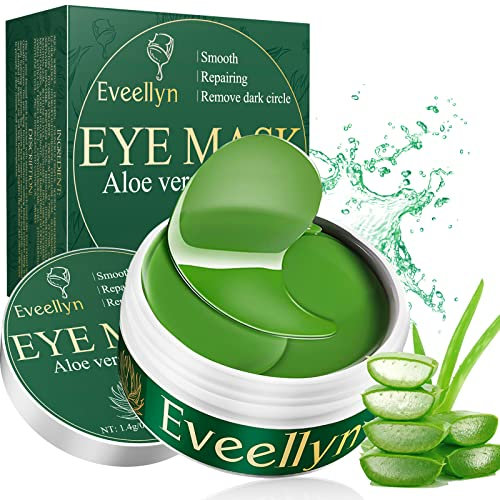 Eveellyn Patch Yeux, Patch Anti Cernes Hydratant Anti-âge à L'aloe Vera Naturell, Réduit les Cernes, Poches, Pattes d'Oie et Rides 60 pièces