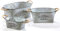 Kobolo Pflanztopf Pflanzgefäß Übertopf oval aus Metall Silber 3er Set Zinkblech Optik