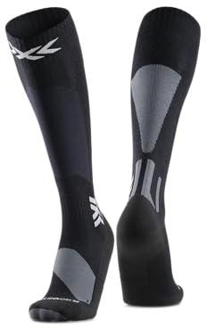 X-Socks Ski Discover Merino OTC - Calcetines de lana merina para esquiar, cómodos y cálidos - O-Ring para un ajuste y sujeción seguros - Ideales para esquí y deportes de nieve - X Negro/Gris, 42-44